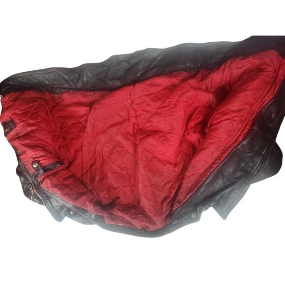 Vintage Harro Biker Jacket Women Small Men XS Youth XL Motorcycle Leather Cafe - Picture 12 of 16